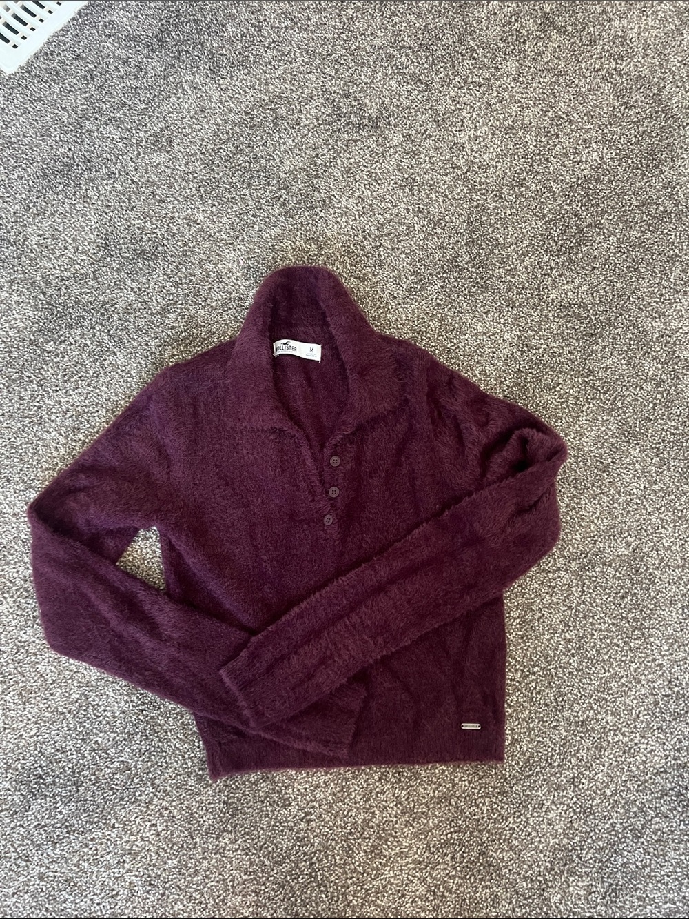 Hollister Women's Shawl Collar Pullover Sweater - Wine